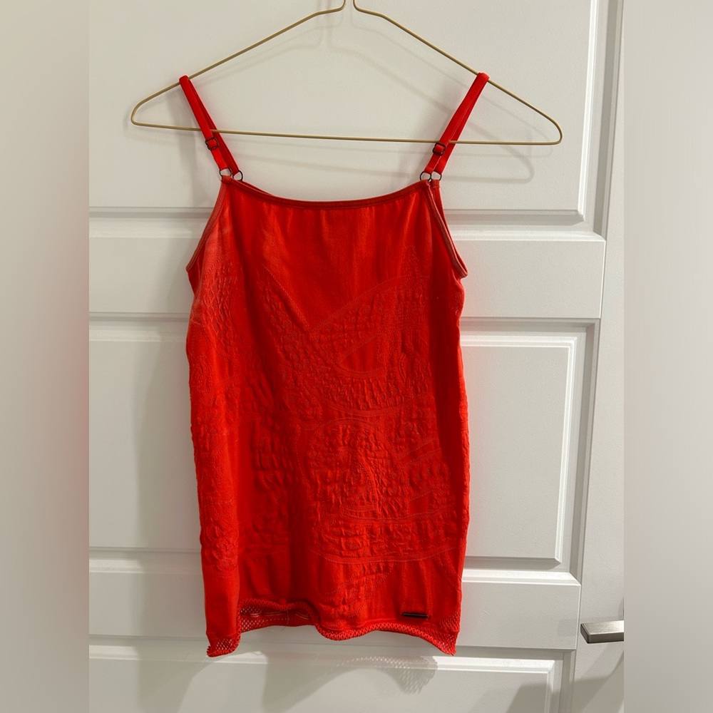 Roberto Cavalli JustCavalli embroidered camisole adjustable strap top - size 38